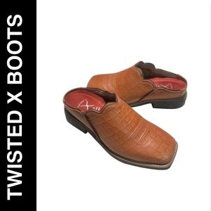 Twisted X Women's WBM0013 Caiman Print Leather Western Slip On Mules - Size 5.5M